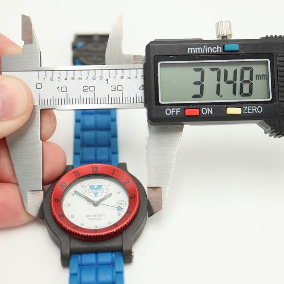 Vintage Vuarnet Swiss Made 38mm Date Watch Fiber Glass Bezel with New Battery - Picture 2 of 16